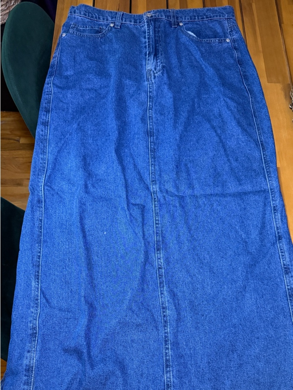 Forever 21 Women's Blue Denim Maxi Skirt
